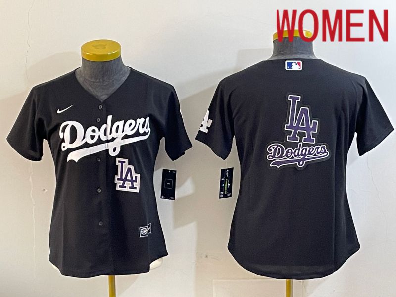 Women Los Angeles Dodgers Blank Black Game 2024 Nike MLB Jersey style 11217